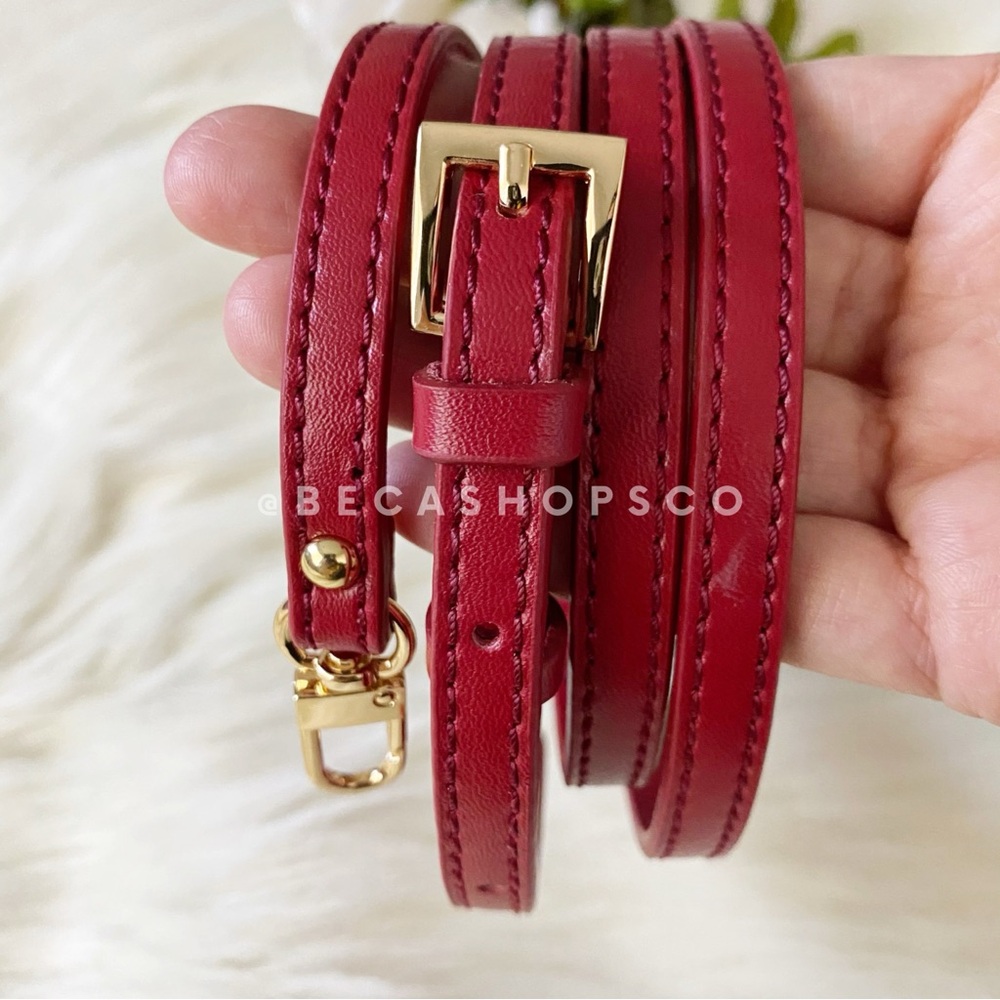 Red Crossbody Leather Strap Replacement For Small to Medium Handbag